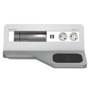 CablePort desk² wave 6fach 2x Strom Qi